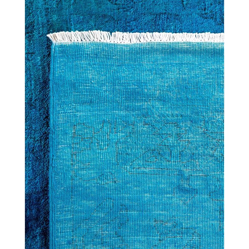 Vibrance One-of-a-Kind Hand-Knotted Area Rug - Blue, 6' 1" x 6' 4" - 6' 1" x 6' 4"