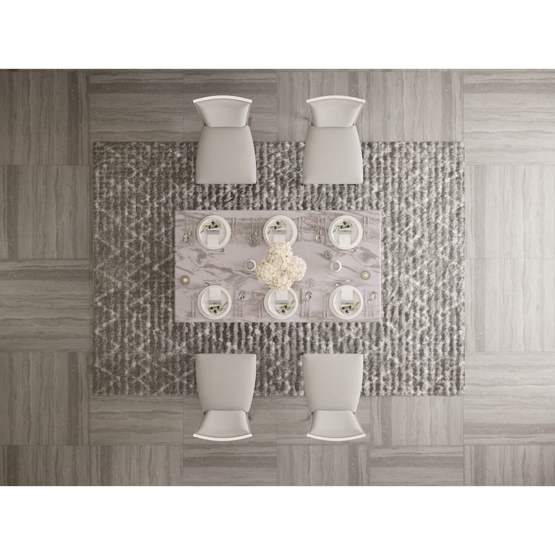 Luxury Dining Table Set with PU Leather Dining Chairs