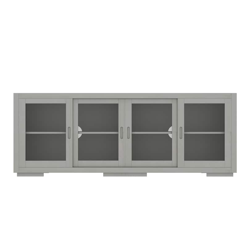 Vintage TV Cabinet Buffet Cabinet Entertainment Center Gray Brown