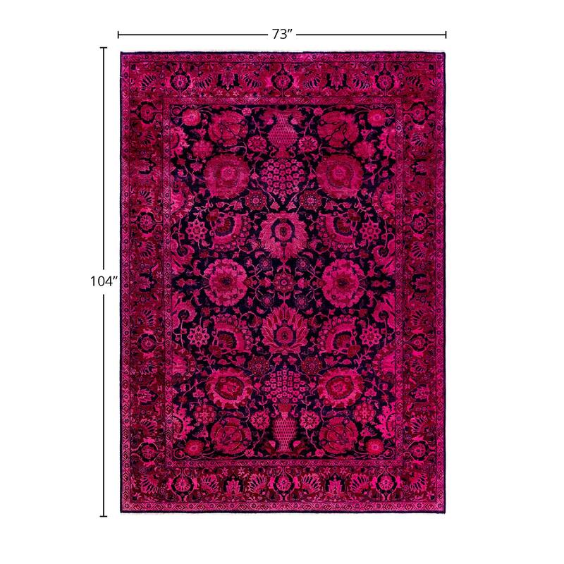 Contemporary Overdyed Wool Hand Knotted Area Rug - 6' 1" x 8' 8"