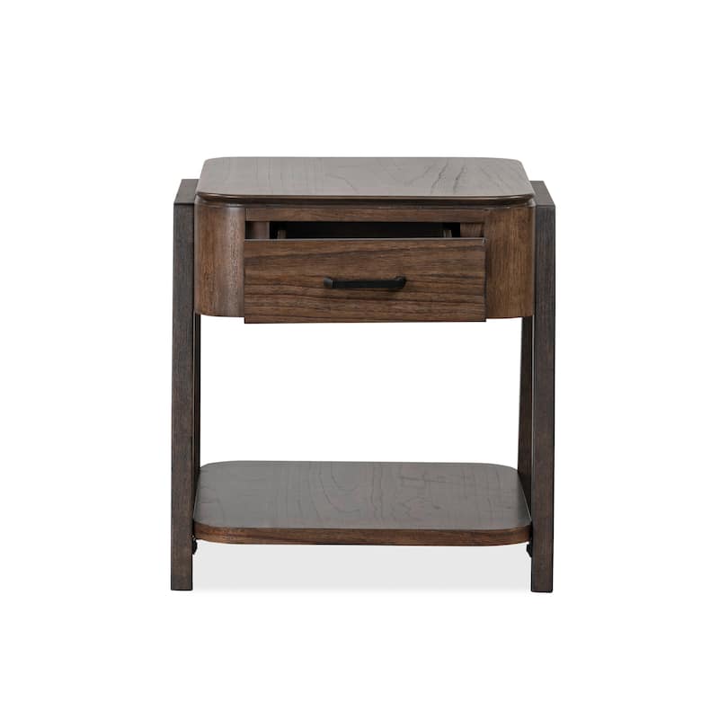 Magnussen Home Hallie Milk Chocolate and Dark Chocolate Rectangular End Table - 22''W x 26''D x 23''H
