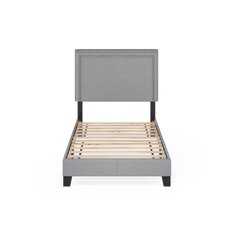Furinno Laval Double Row Nailhead Bed Frame