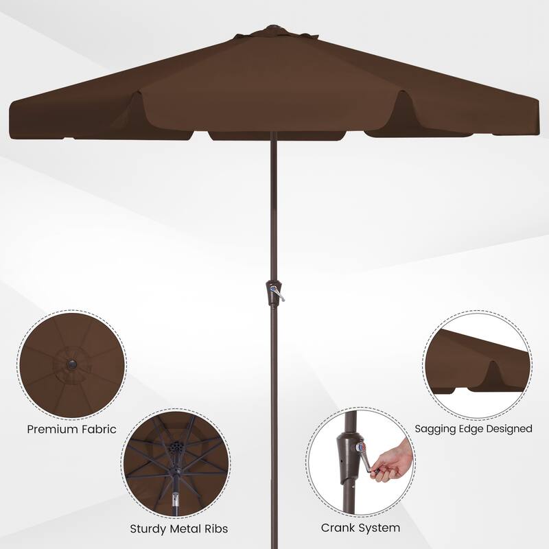 11ft Patio Market Umbrella with UV-Resistant and Sagging Edge Designed