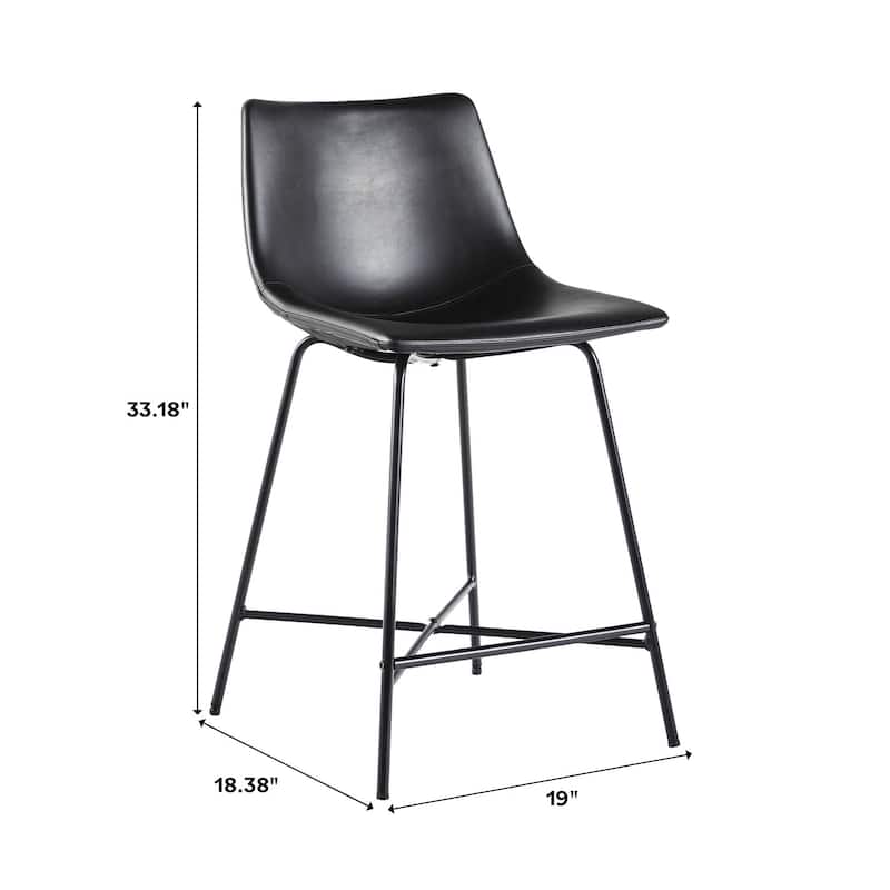 Middlebrook Designs Modern Faux Leather Counter Stool (Set of 2)