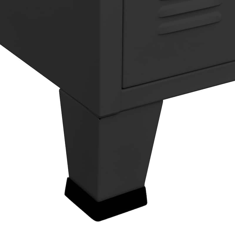 vidaXL Sideboard Industrial Storage Cabinet for Living Room Metal and Glass - 41.3" x 13.8" x 24.4"