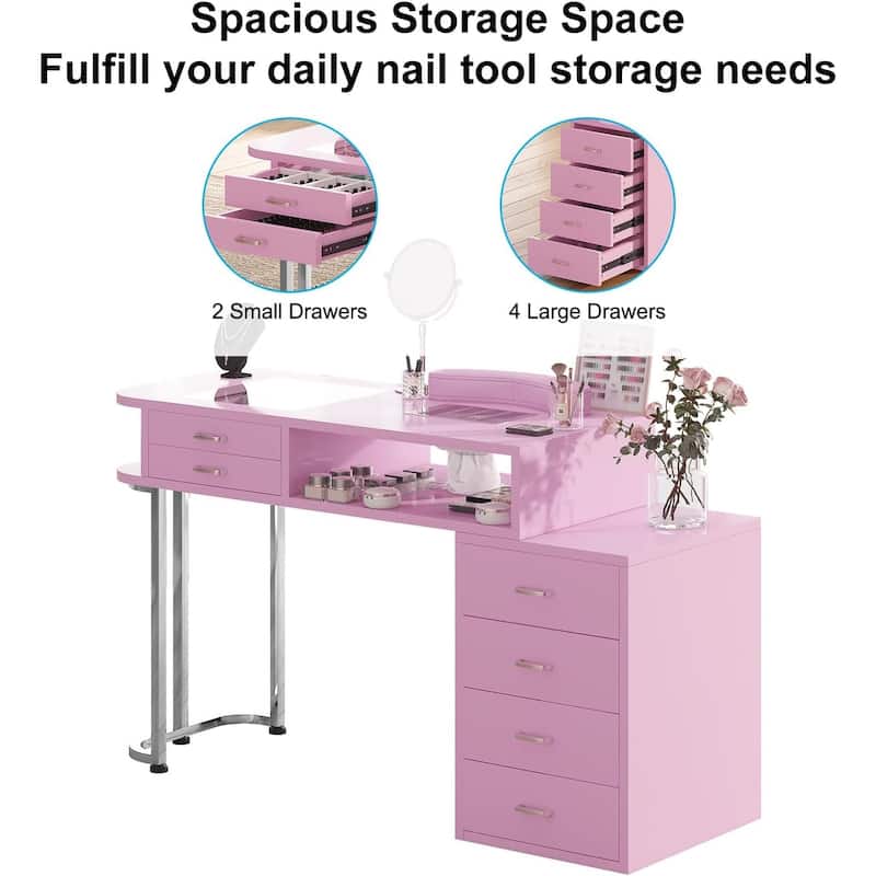 Manicure Nail Table, Professional Nail Table for Nail Tech with Visible Display Desktop