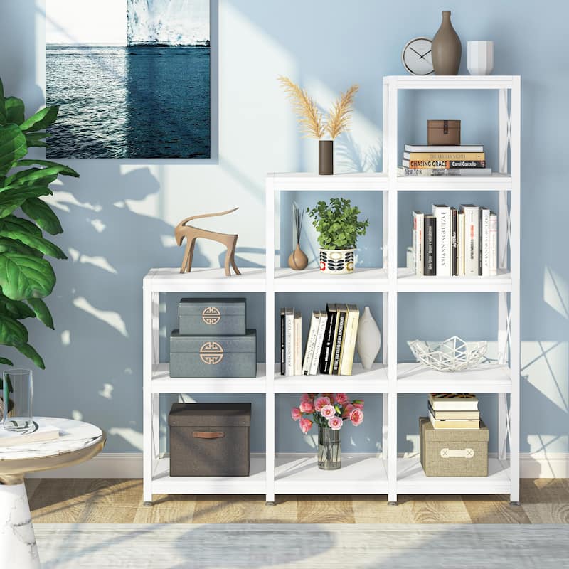 12 Shelves Ladder Bookshelf Bookcase Display Shelf