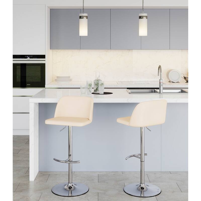 Strick & Bolton Oscar Adjustable Bar Stool with Rounded T Footrest (Set of 2)