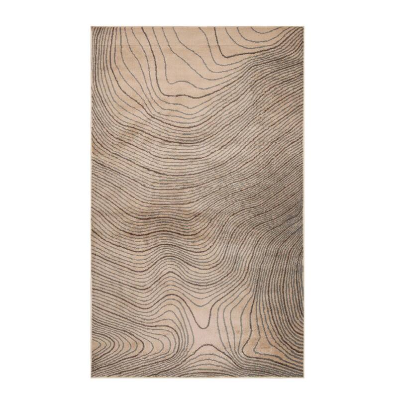 Superior Veer Modern Abstract Wood Grain Indoor Runner or Area Rug