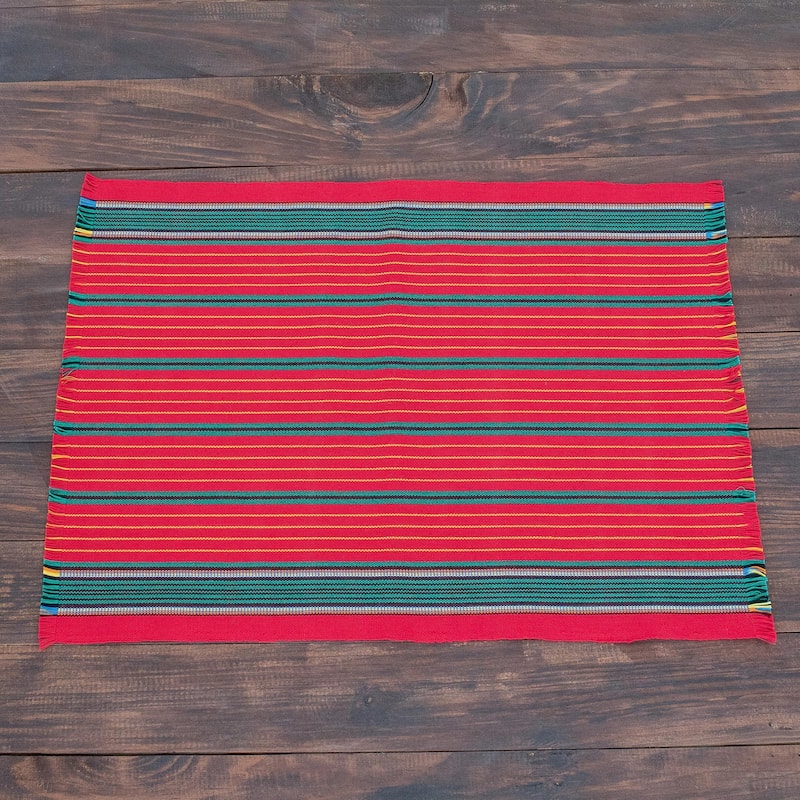 Novica Handmade Red Christmas Cotton Placemats (Set Of 6)
