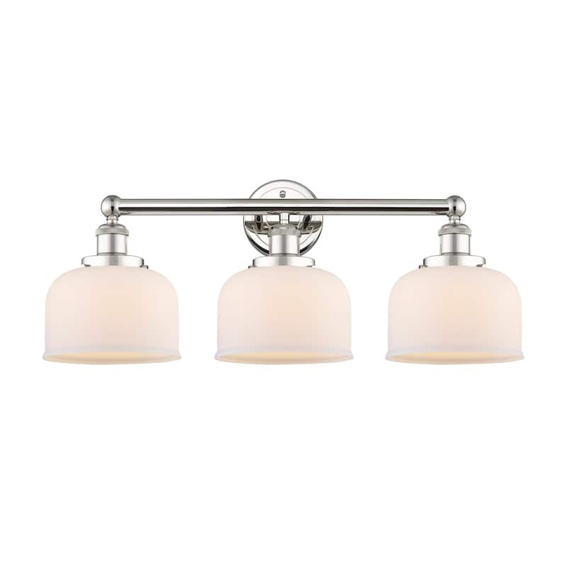 Innovations Lighting 616-3W-10-25 Bell Vanity Bell 3 Light 25" Wide - Polished Nickel / Matte White
