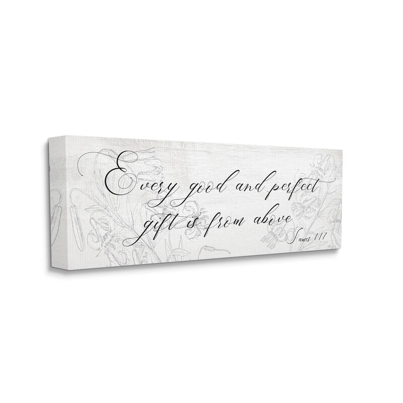 Stupell Good and Perfect Gift From Above Proverbs James 1:17 Canvas Wall Art - Brown - 13 x 30
