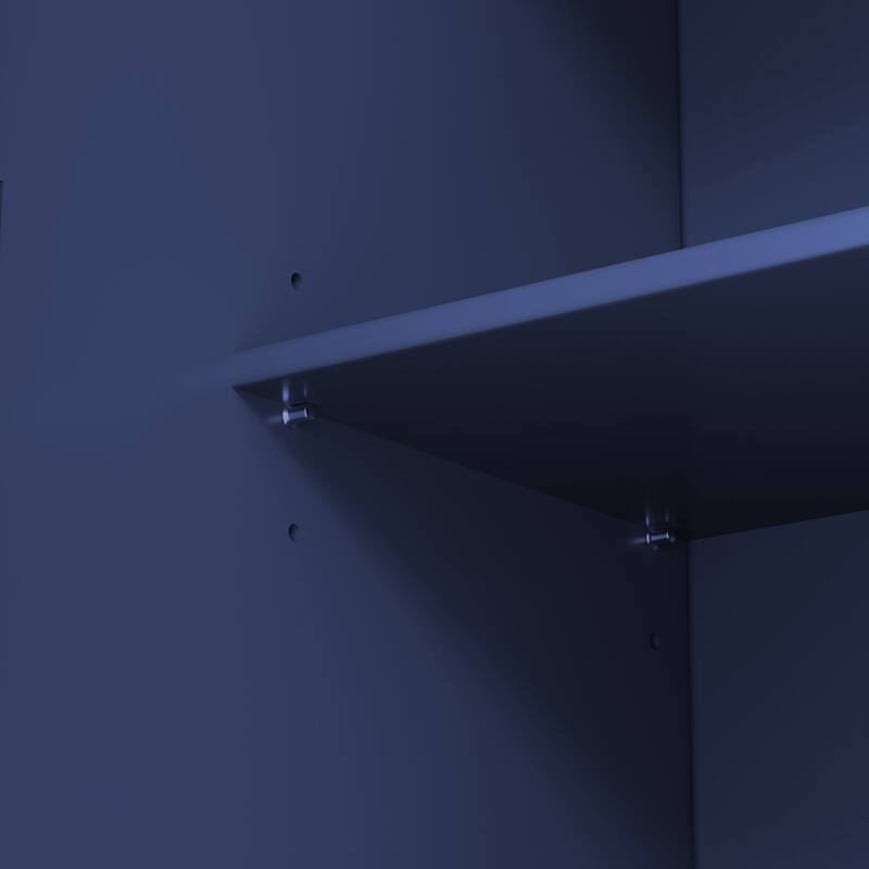 8 Door Shelves Farmhouse Kitchen Pantry, Freestanding Tall Cupboard Storage Cabinet with Adjustable Shelves