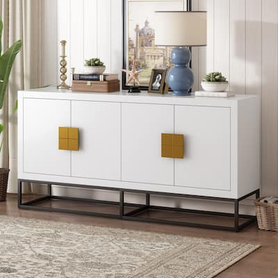 Adjustable Buffet Cabinet Storage Cabinet with Unique Support Legs