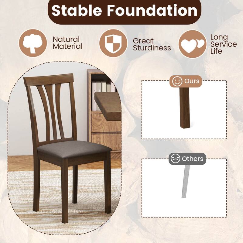 Costway Dining Chairs Set of 2/4 Linen Fabric Dining Room Chairs with