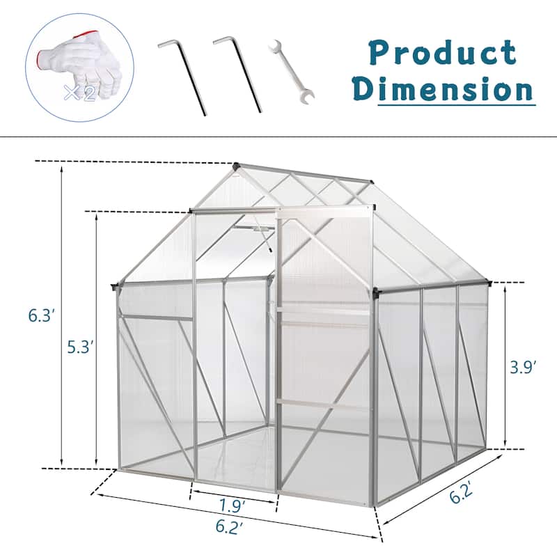 Greenhouse Raised Base and Anchor Aluminum Heavy Duty Walk-in Greenhouses