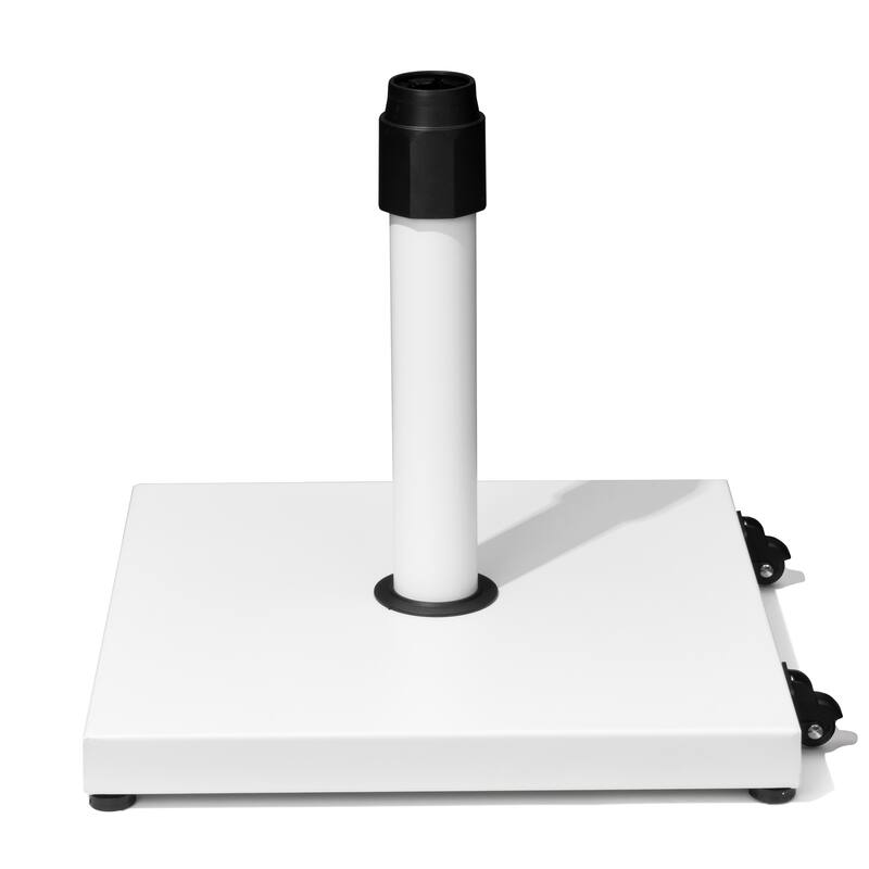 45LBS Outdoor Patio Square Concrete Market Umbrella Base Stand with Wheels - White
