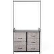 preview thumbnail 10 of 10, Costway 5 Drawer Fabric Dresser Hanger Metal Frame Wooden Top Storage