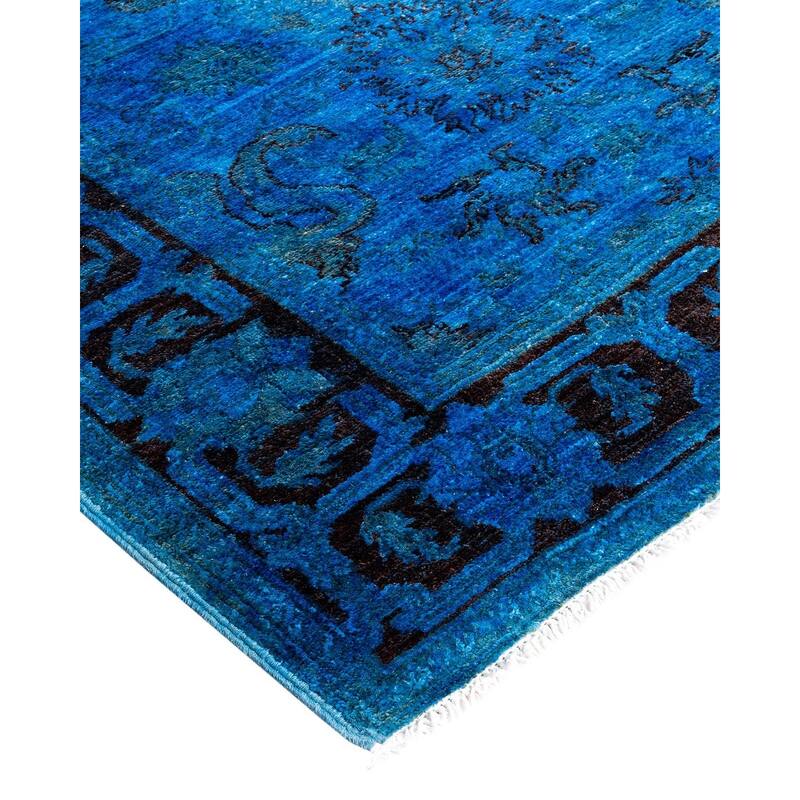 Contemporary Overdyed Wool Hand Knotted Runner - 3' 1" x 15' 5"