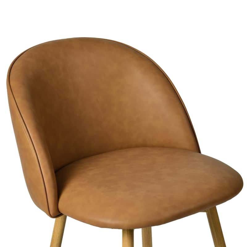 Homy Casa Upholstered Counter Stools with Curved Back and Metal Legs for Kitchen Islands,Breakfast Bars