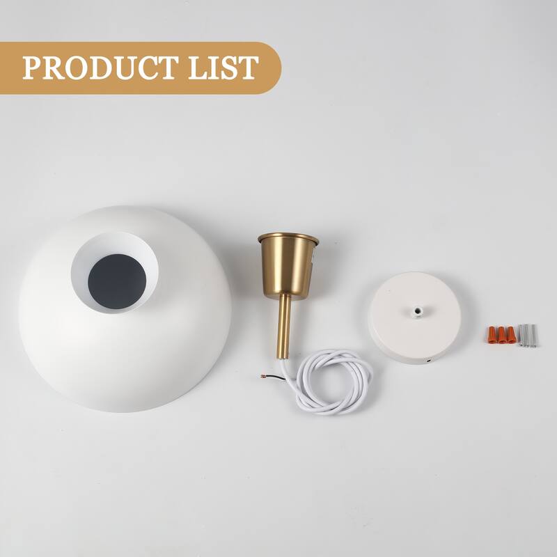 1-Light Hanging Ceiling Pendant Light Chandelier Light Fixture with Metal Shade for Kitchen Island
