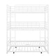 preview thumbnail 9 of 10, Antique White Twin Size Metal Triple Bunk Bed with Trundle and Ladder