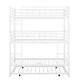 preview thumbnail 9 of 8, Metal Twin Size Kids Triple Bunk Bed with Trundle, Heavy Duty Steel Frame, Full-Length Guardrails, White