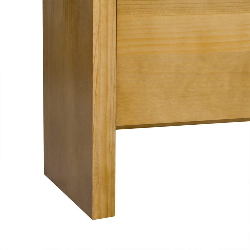 Modern Solid Wood Veneer Sideboard with Open Shelf for Stylish Home Storage Solutions
