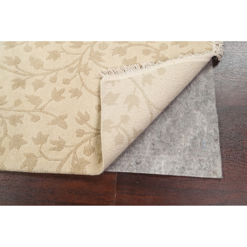 Floral Nepalese Vegetable Dye Wool Area Rug Hand-knotted Office Carpet - 5'8" x 8'7"