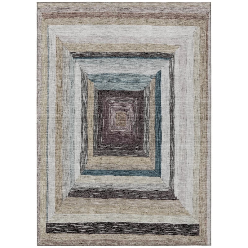 HomeRoots Geometric Transitional Rectangle Outdoor Rug