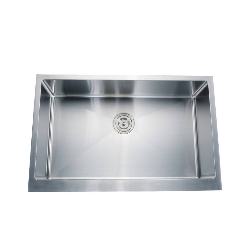 CB HOME 33"/36'' PRO Undermount Stainless Steel Kitchen Sink ,Single Bowl Farmhouse Sink with Front Flat Apron - 33'' - stainless steel