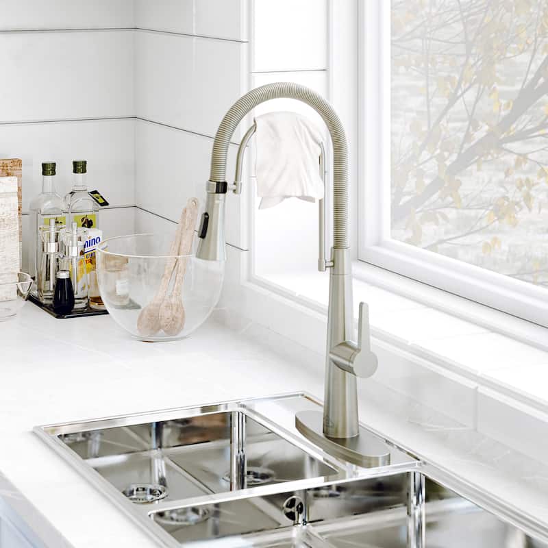 Spring Kitchen Sink Faucet with Detachable Towel Rack, Kitchen Faucet for Kitchen Sink