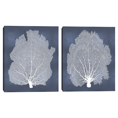 Sea Fan on Blue I-II by Melonie Miller Canvas Art Prints