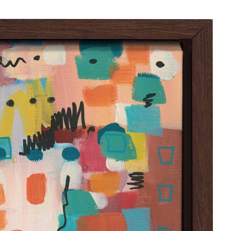 Kate and Laurel Sylvie Sunset Fiesta Framed Canvas by Leah Nadeau