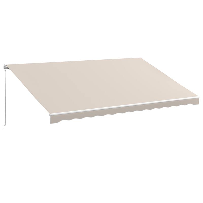 Outsunny 16' x 10' Electric Awning, Retractable Awning, UV Protection Sun Shade Shelter with Remote Controller and Manual Crank