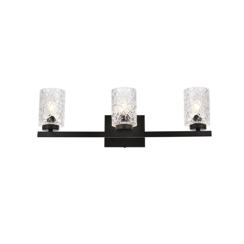 Elegant Lighting LD7027W24 Cassie 3 Light 24" Wide Vanity Light - Black / Clear