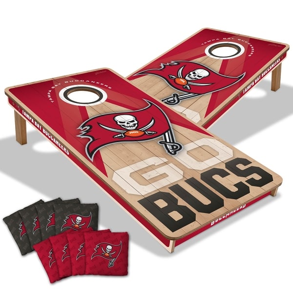 slide 2 of 7, Tampa Bay Buccaneers NFL 2x4 Professional Cornhole Board Set Include Carrying Case