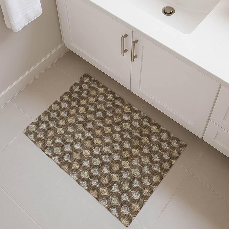 Machine Washable Indoor/ Outdoor Casual Greenwood Chantille Rug