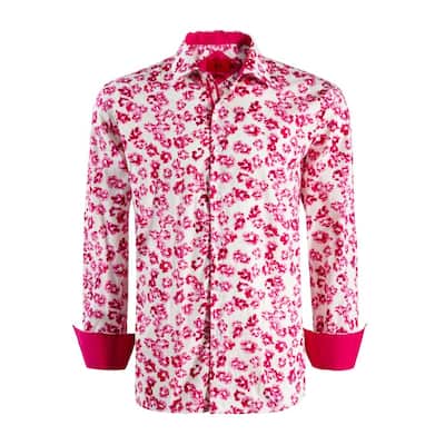 Elie Balleh Boys' Slim Fit Floral Sport Button-Down Shirt