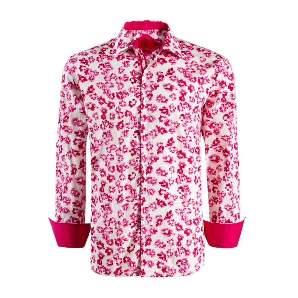 Elie Balleh Boys' Slim Fit Floral Sport Button-Down Shirt