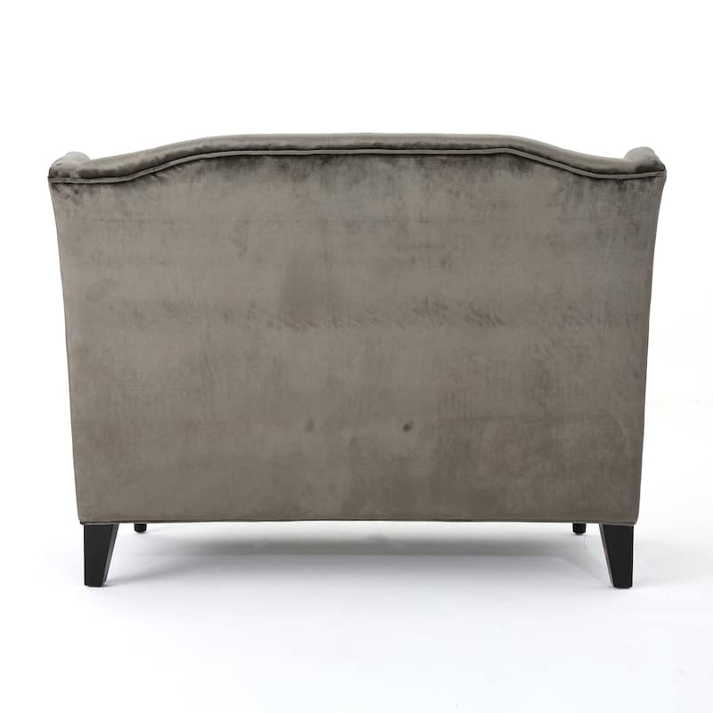 Velvet Button Tufted High Wingback Loveseat Sofa