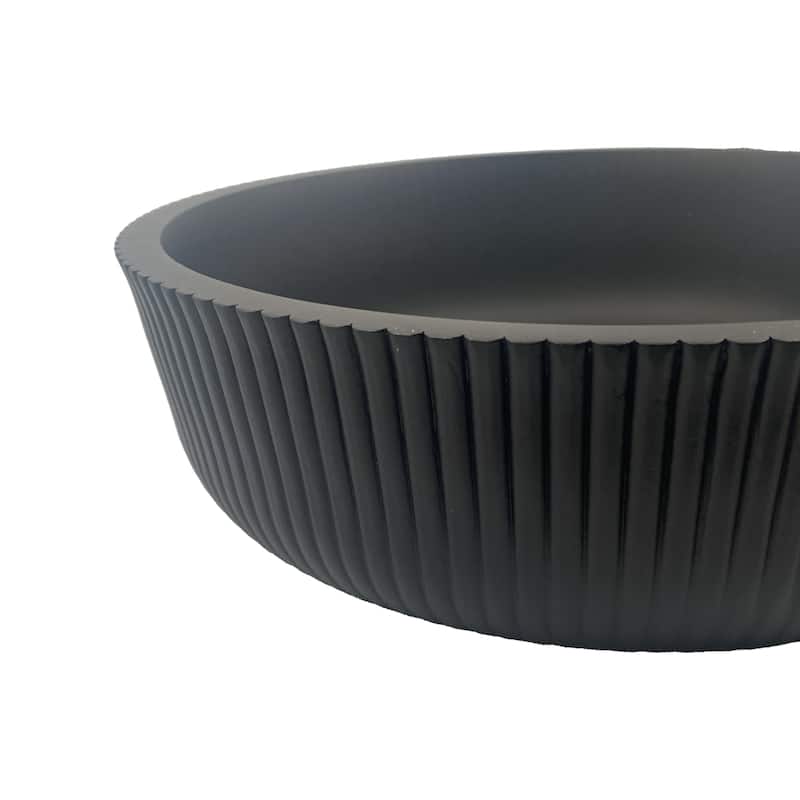 Yale Round Crystal Glass Bathroom Vessel Sink in Black