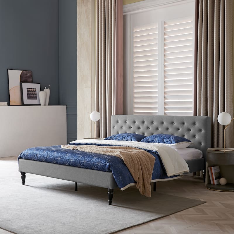 Atterbury Upholstered King Bed Platform by Christopher Knight Home