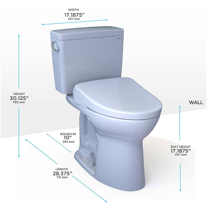 Toto MW7764726CSFG.10#01 Drake 1.6 GPF Two Piece Elongated Chair Height Toilet