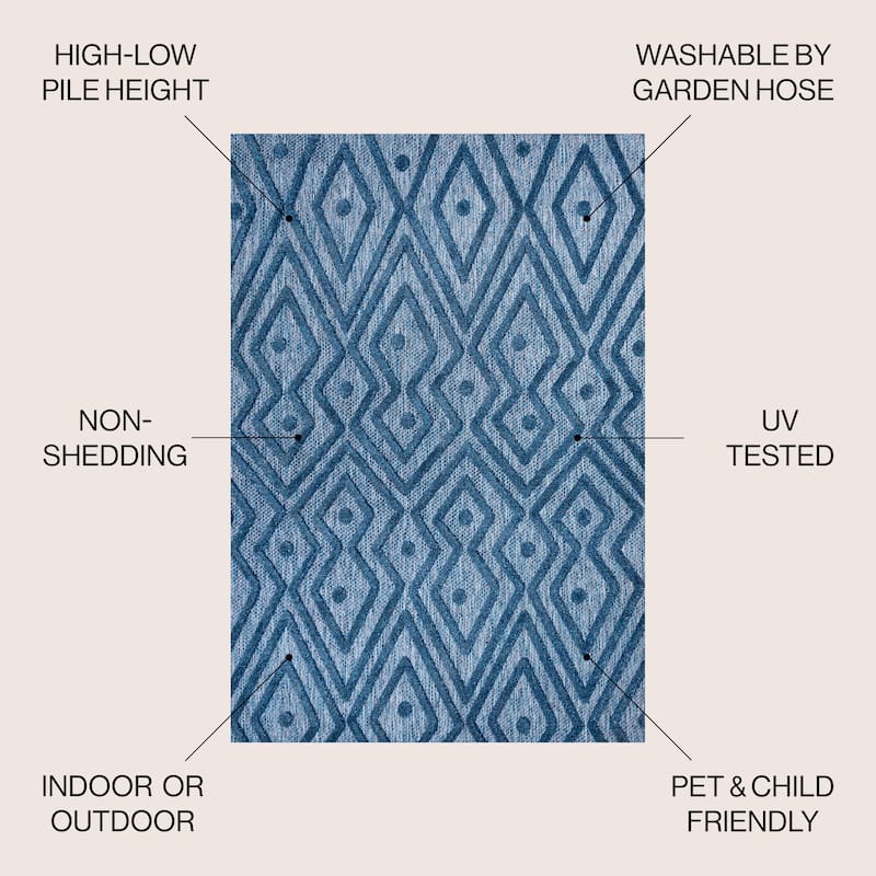 JONATHAN Y Salines Moroccan Diamond Indoor/Outdoor Area Rug