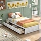 preview thumbnail 12 of 23, Space-Saving Twin Size Platform Storage Bed with 3 Drawers - Pine Wood Frame, Available in 3 Colors