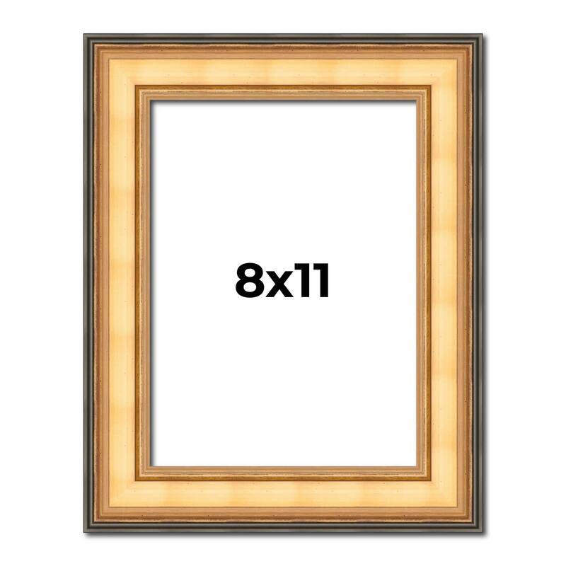 8x11 Frame Gold Plein Aire Solid Wood Picture Frame Width 2 Inches |
