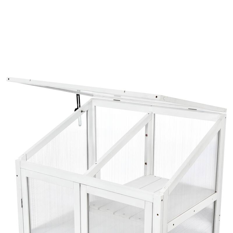 62" Portable Cold Frame Greenhouse with Wheels & Adjustable Shelves