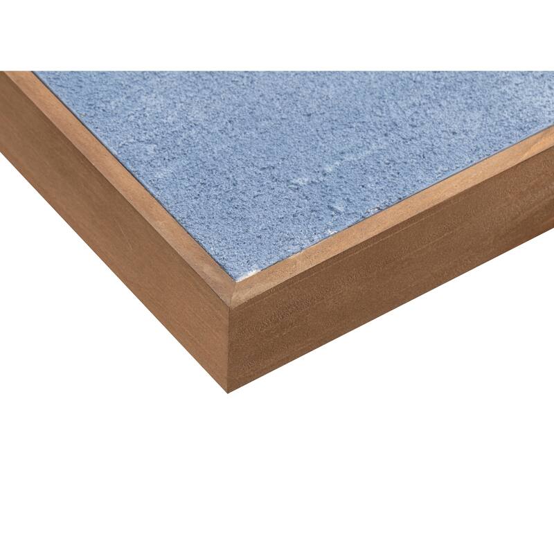 NADAAL STUDIOS Kaiya Framed Painting, Textured Acrylic on Canvas, Solid Pine Frame, Blue Palette