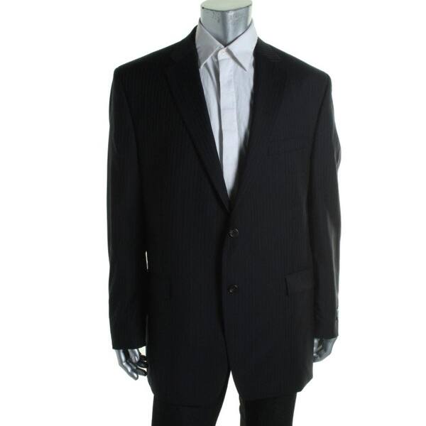 Shop Lauren Ralph Lauren Mens Total Comfort Two Button Suit Jacket Wool Pinstripe Navy 42r Overstock 28382201